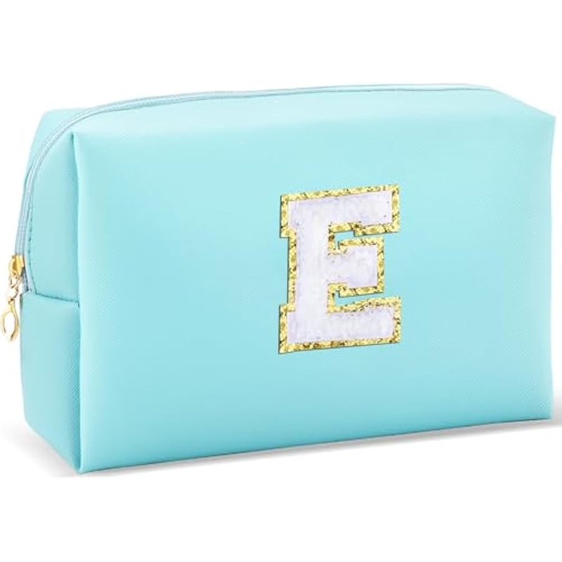 يورسكيتووس شنطة مكياج بتصميم الحرف الاول من الاسم، شنطة مستحضرات تجميل مخصصة مع سحاب، شنطة مستحضرات تجميل لطيفة للسفر، شنطة مكياج بريبي مقاومة للماء من البولي يوريثين، هدية عيد ميلاد للفتيات المراهقات - Image 1